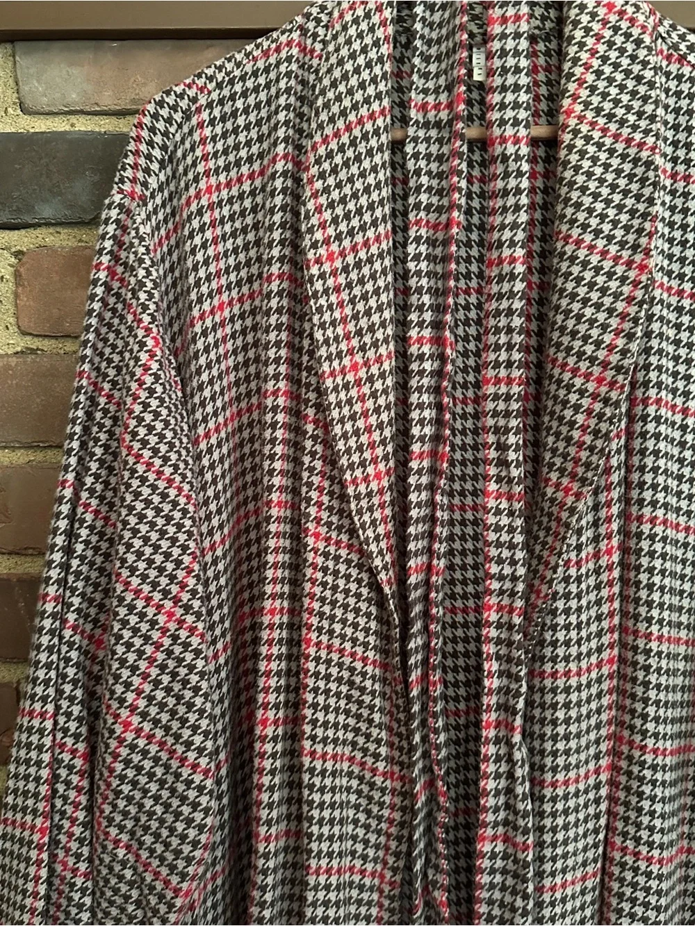 Pottery Barn Randall Plaid Houndstooth Robe Mens L/XL